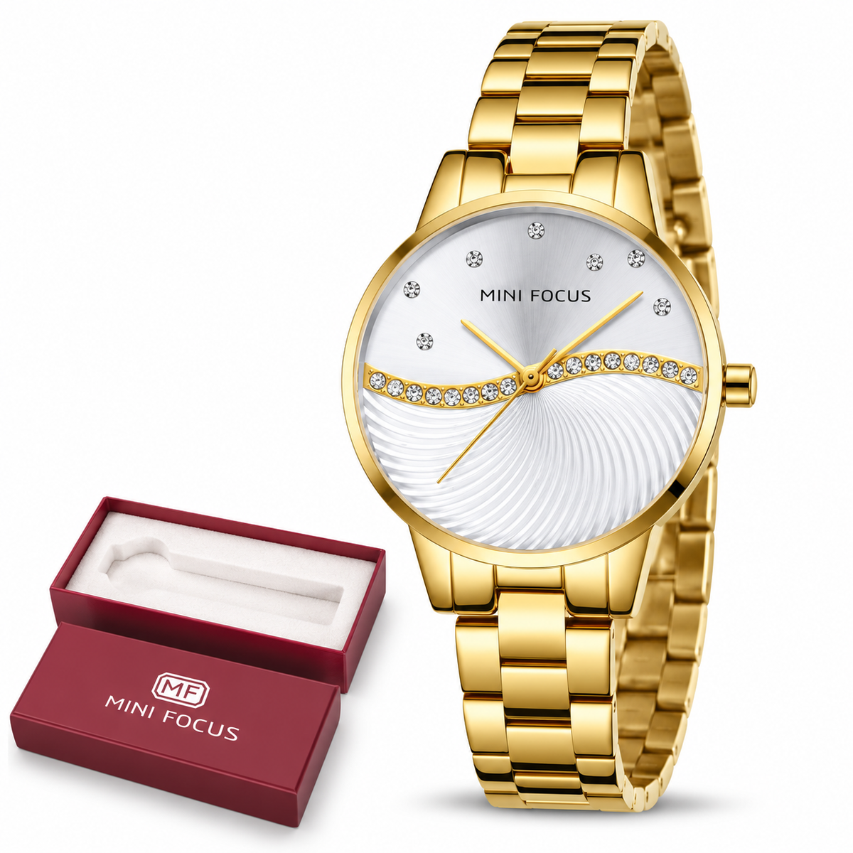 MINI FOCUS MF0263L -  Montre Femme Élégante en Acier – Quartz, Ultra-Fine et Étanche 3 ATM