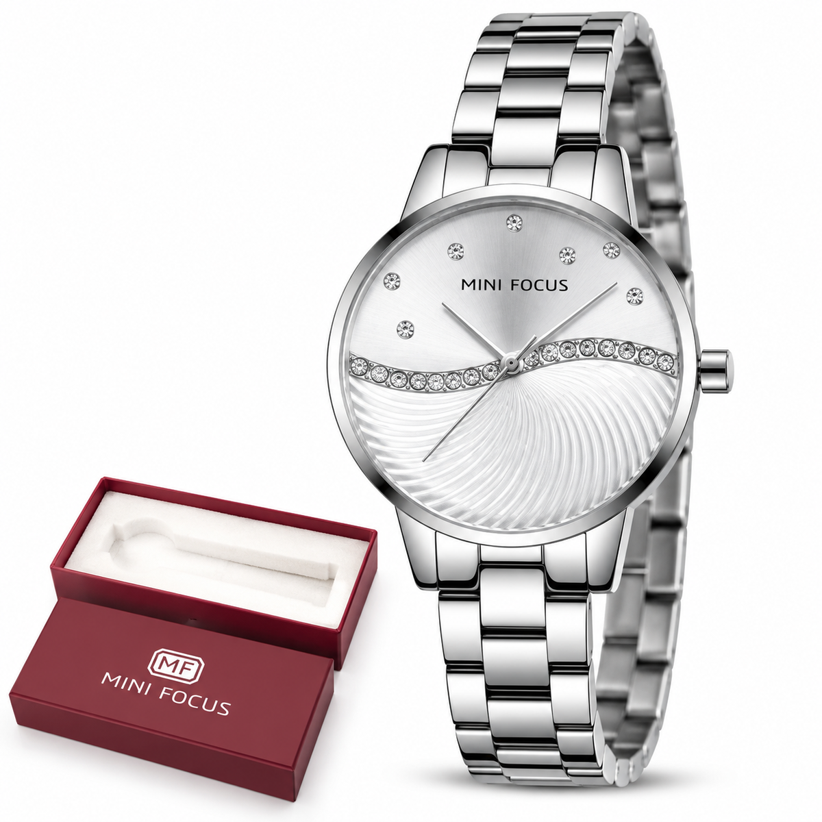 MINI FOCUS MF0263L -  Montre Femme Élégante en Acier – Quartz, Ultra-Fine et Étanche 3 ATM