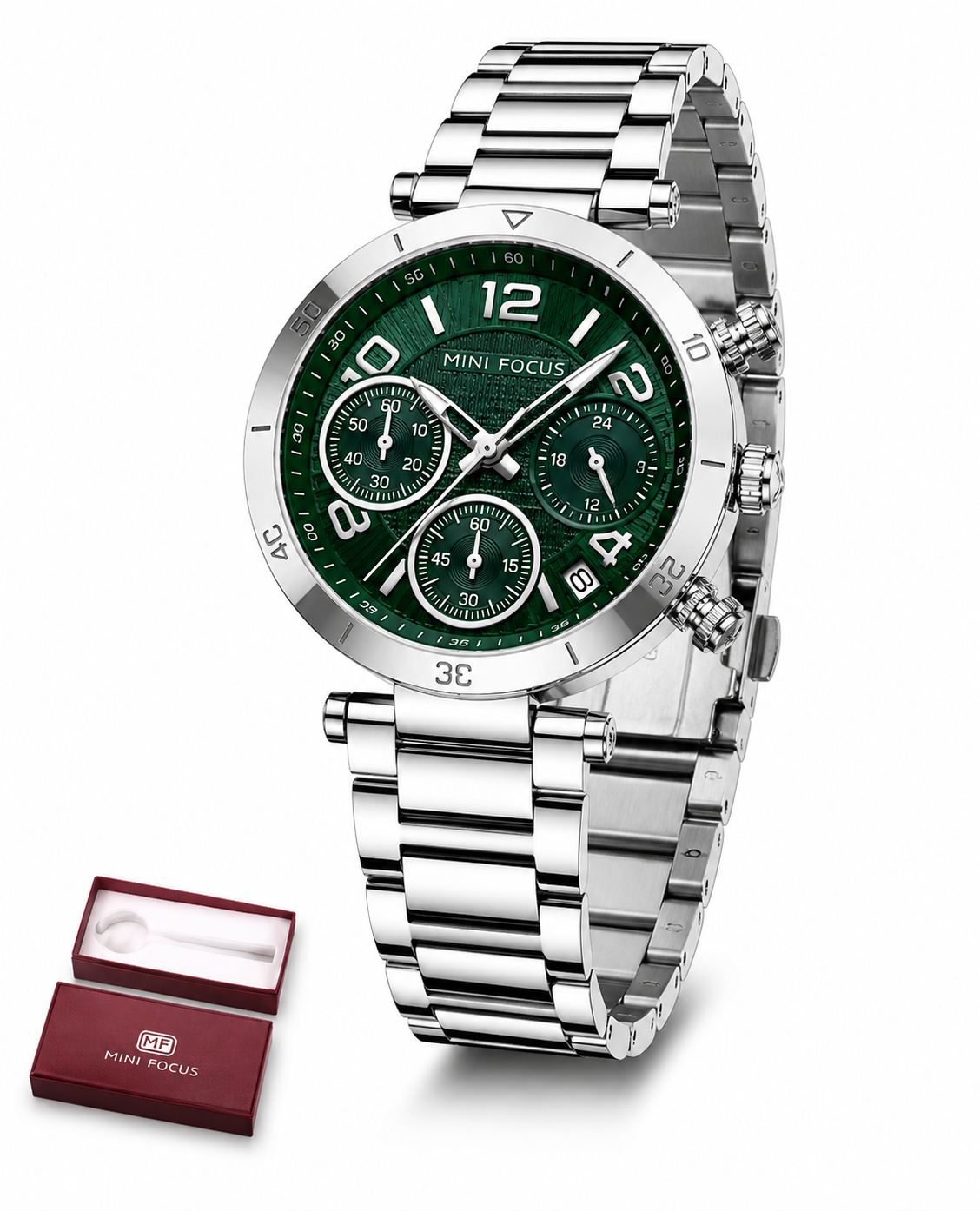 MINI FOCUS MF0489L – Montre Femme Élégance Cadran Vert