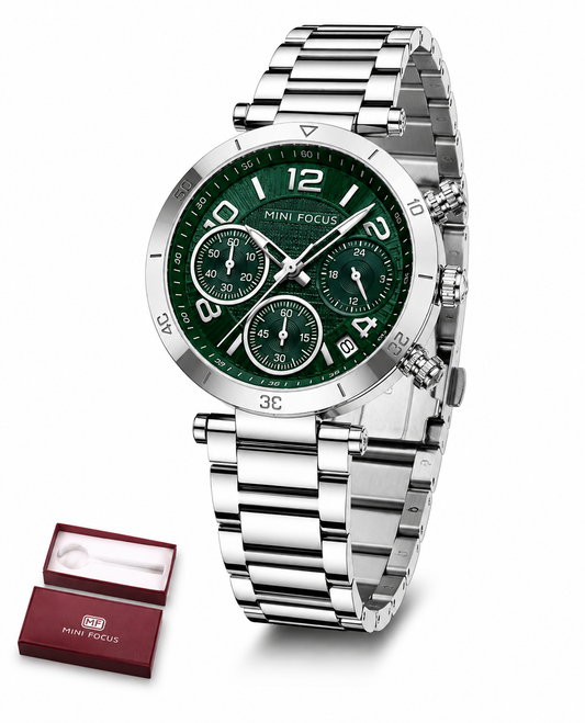 MINI FOCUS MF0489L – Montre Femme Élégance Cadran Vert